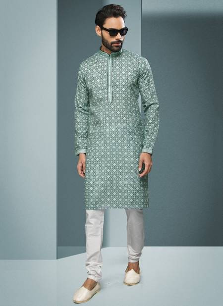 Sea Green Colour Vol 27 New Latest Designer Party Wear Cotton Kurta With Pant Collection 1583